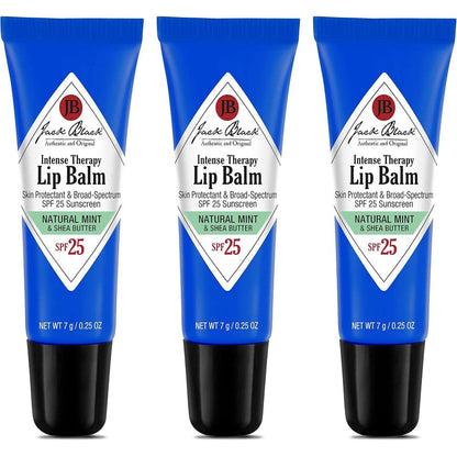 Jack Black Intense Therapy Lip Balm tube with SPF 25 for sun protection and hydration