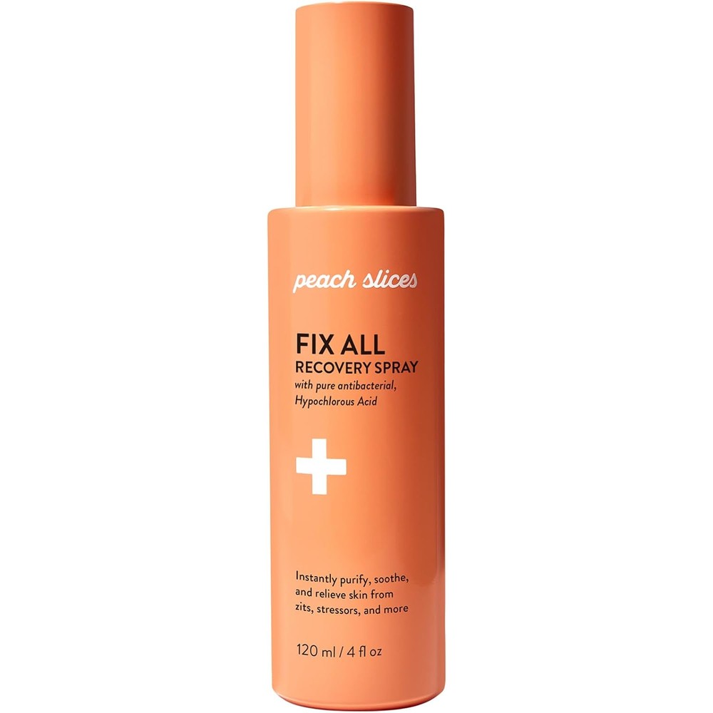 Peach Slices Fix All Recovery Spray bottle front view for blemish relief