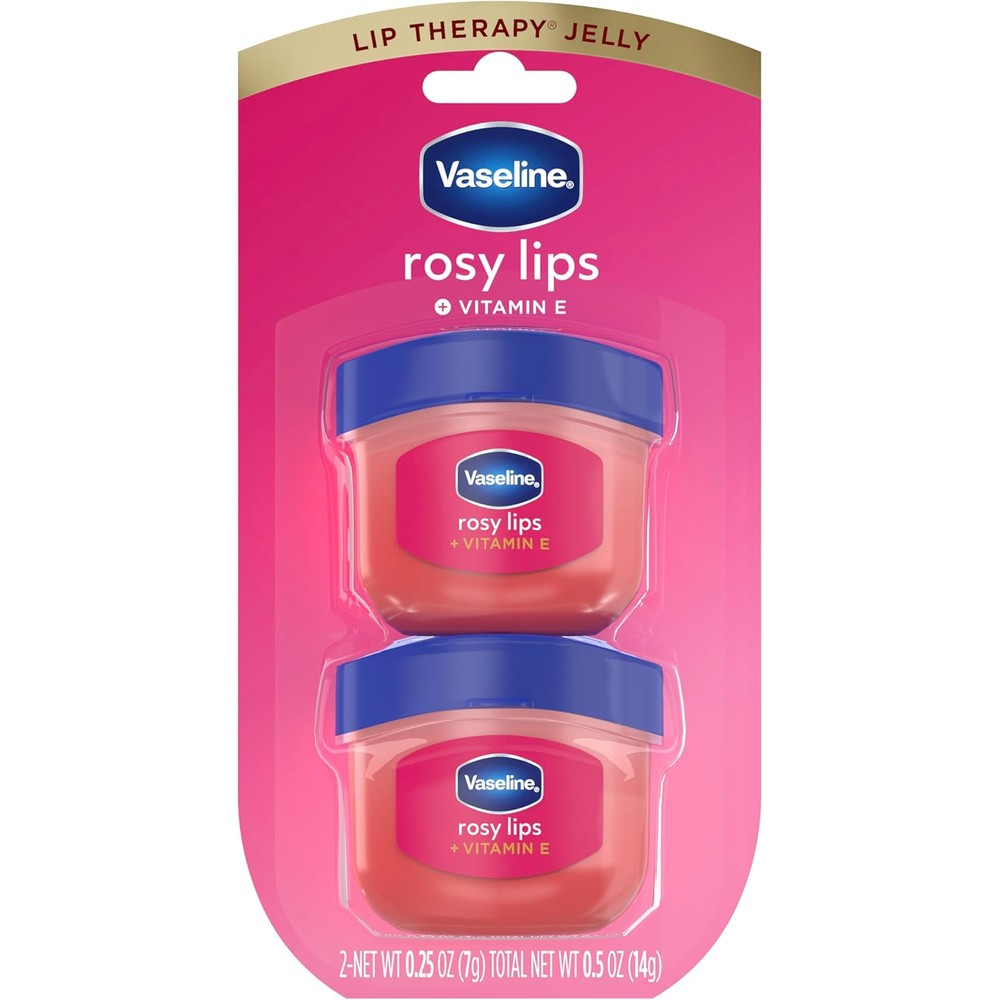 Vaseline Lip Therapy Rosy Lips Mini Twin Pack front view