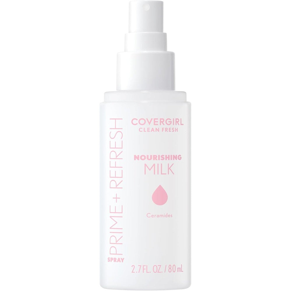 COVERGIRL Clean Fresh Nourishing Milk Spray front view showing the hydrating face mist bottle.