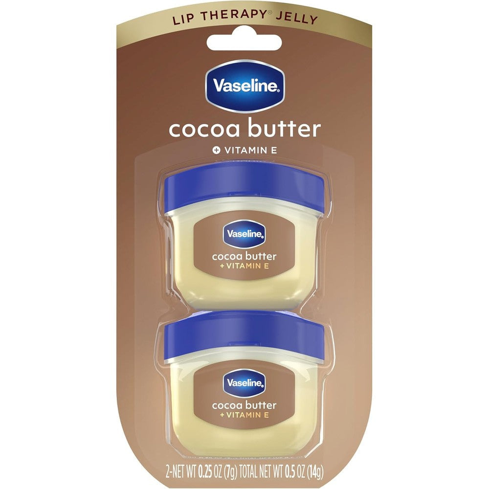 Vaseline Lip Therapy Cocoa Butter Mini twin pack front view