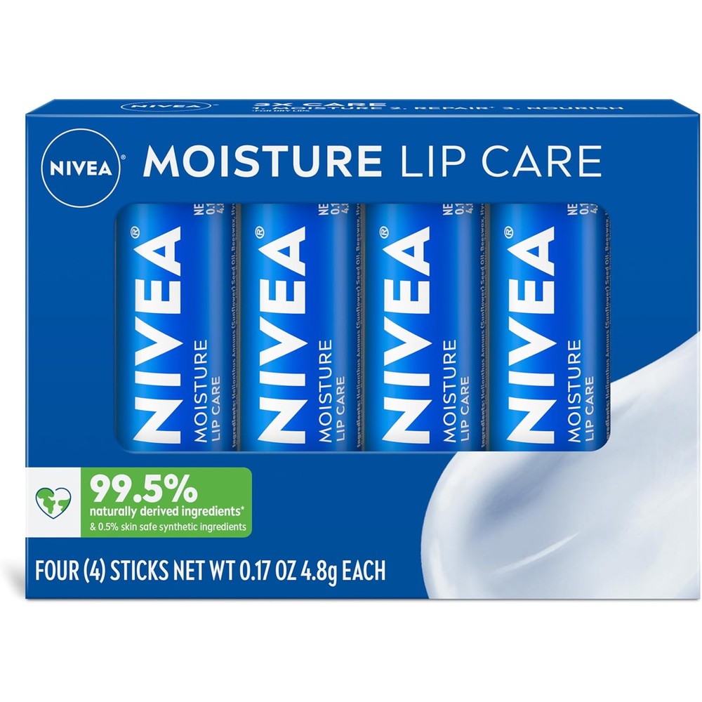Nivea Moisture Lip Care pack of 4 front view