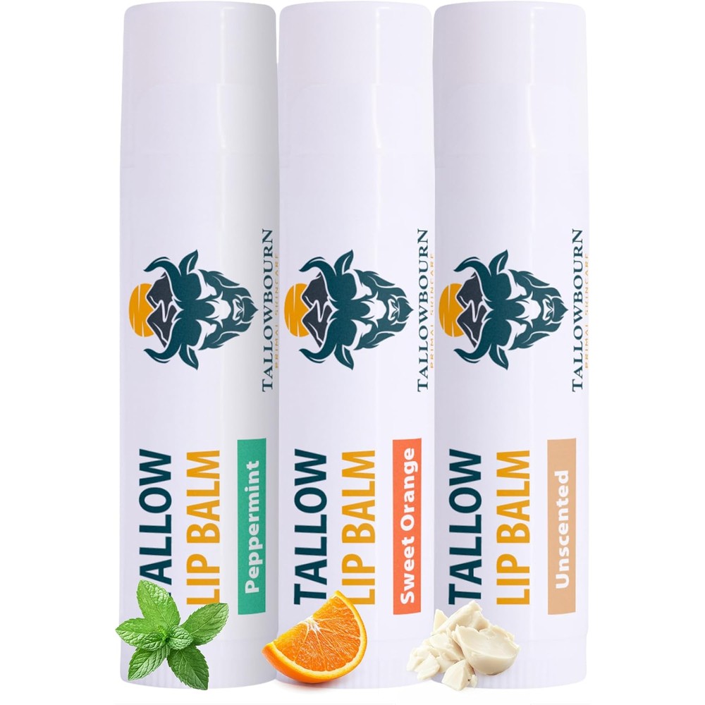 Tallowbourn Moisturizing Tallow Lip Balm 3-pack front view