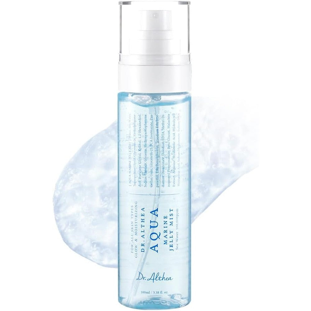 Dr. Althea Aqua Marine Jelly Mist 100ml front view bottle displaying the natural blue gel formula
