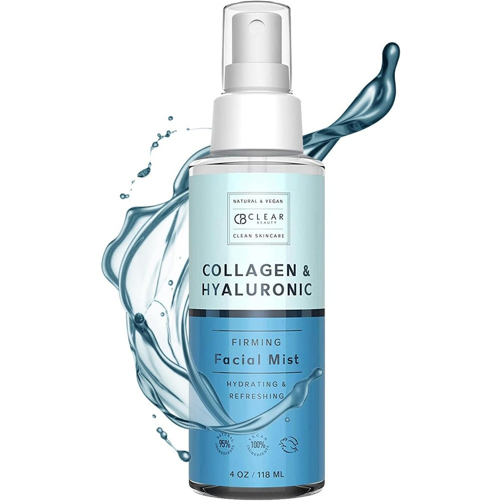Azure Cosmeceuticals Clear Beauty Hyaluronic Acid And Collagen Face Mist front view bottle