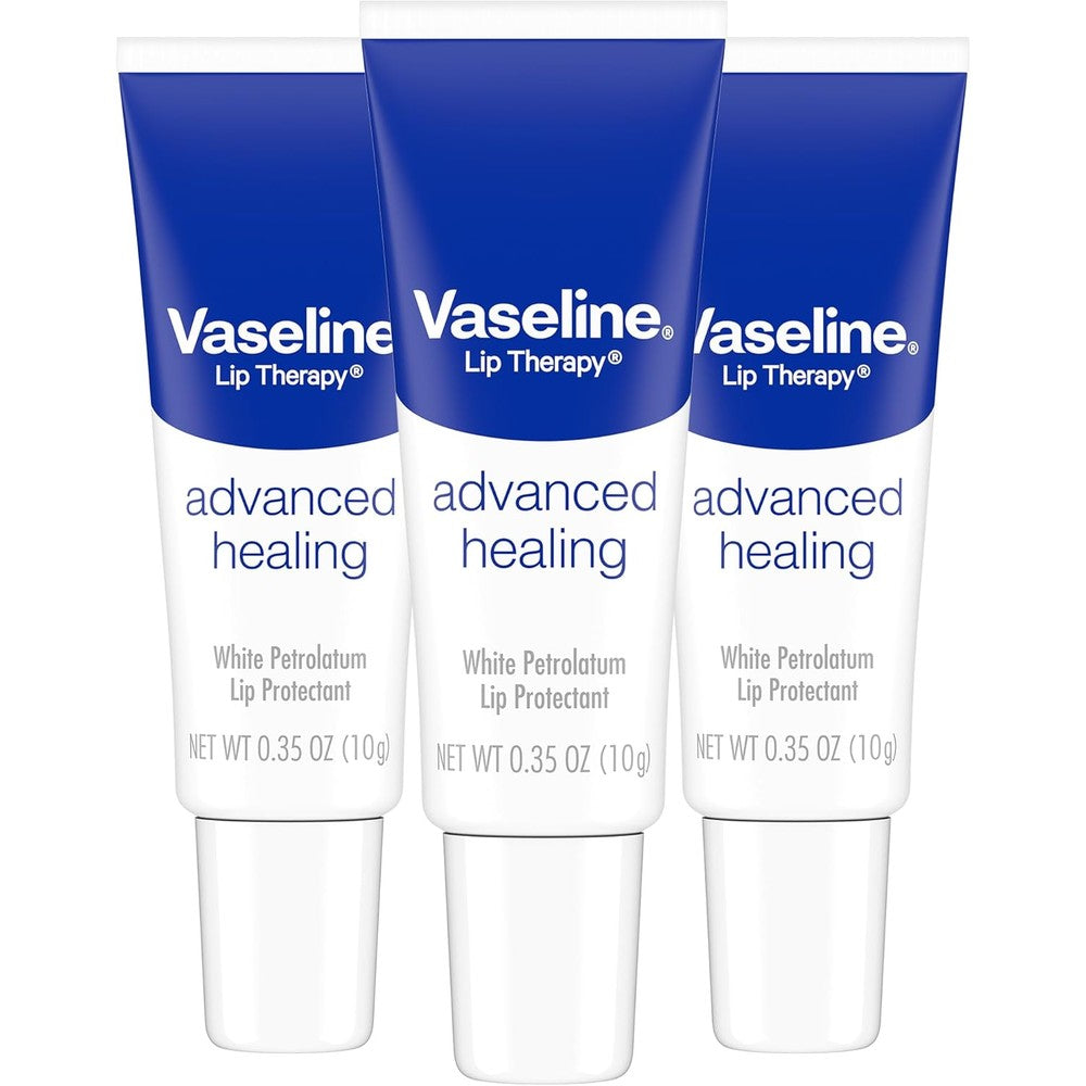 Vaseline Lip Therapy Advanced Healing 3-Pack front view of tubes