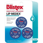 Blistex Lip Medex medicated lip balm front view of three jars