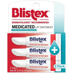 Blistex Medicated Lip Ointment tube front view showing packaging details.