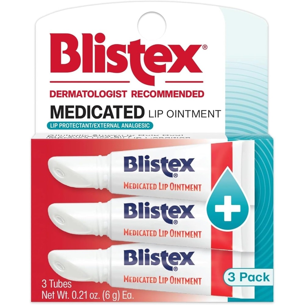 Blistex Medicated Lip Ointment tube front view for cold sore relief