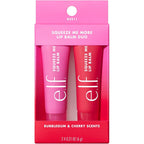 E.l.f. Squeeze Me More Lip Balm Duo front view with cherry and bubblegum tubes