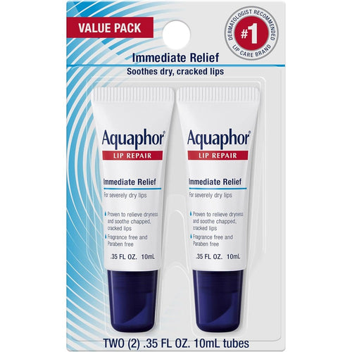 Aquaphor Lip Repair Ointment tubes for chapped lip relief