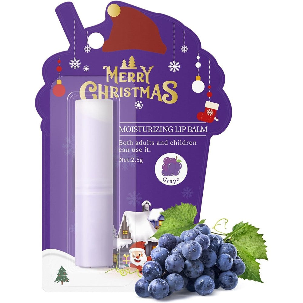 Irev Christmas moisturizing lip balm grape flavor front view