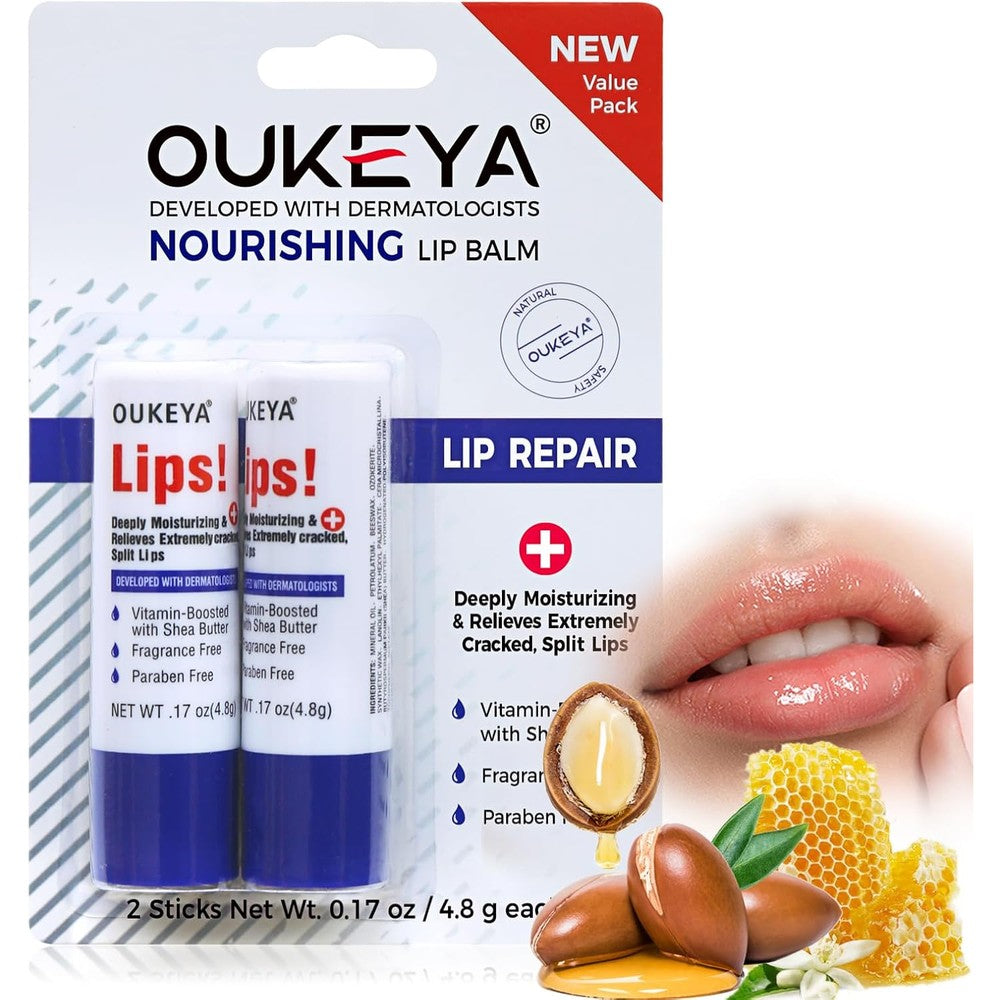Oukeya medicated hydrating lip balm front view