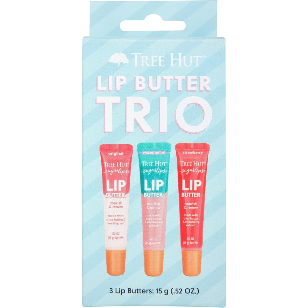 Tree Hut Sugarlips Lip Butter Trio featuring Original Watermelon and Strawberry tubes