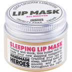 Handmade Heroes sleeping lip mask front view jar packaging