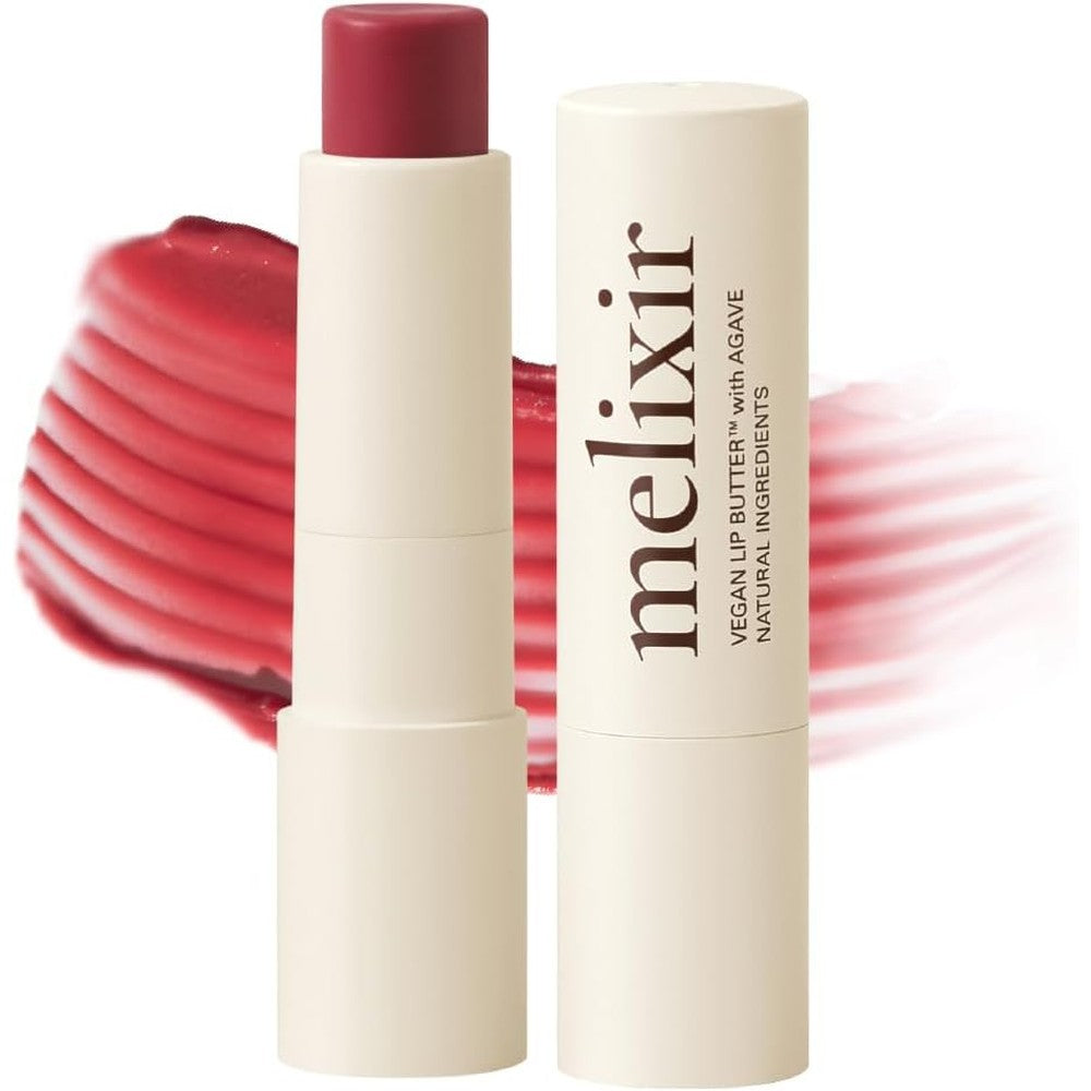 Melixir Vegan Lip Butter Hydrating Tinted Lip Balm Stick In 05 Dewy Rose Plant Based Formula With Shea Butter And Agave 3.9 Grams - Image 1