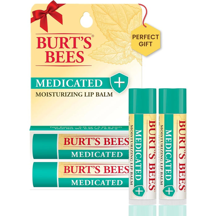 Burt's Bees Medicated Moisturizing Lip Balm Twin Pack front view