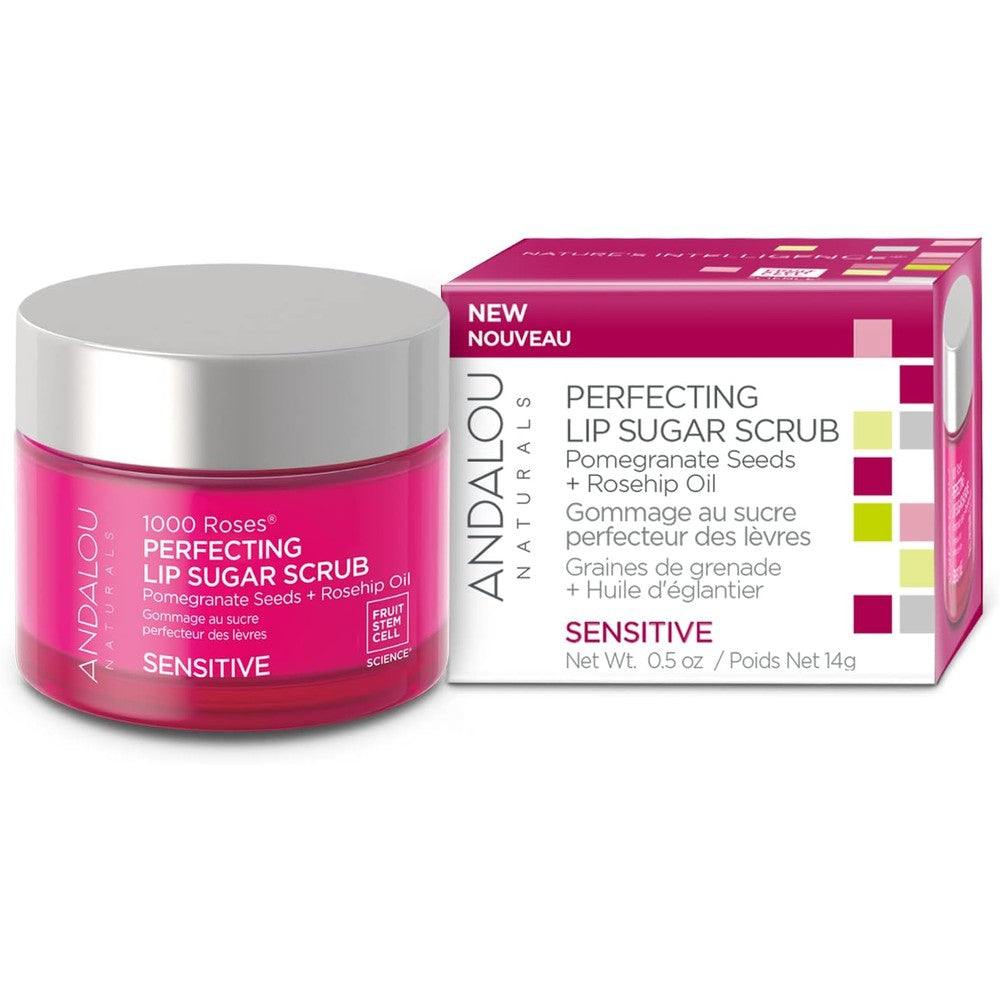 Andalou Naturals 1000 Roses Perfecting Lip Sugar Scrub front view
