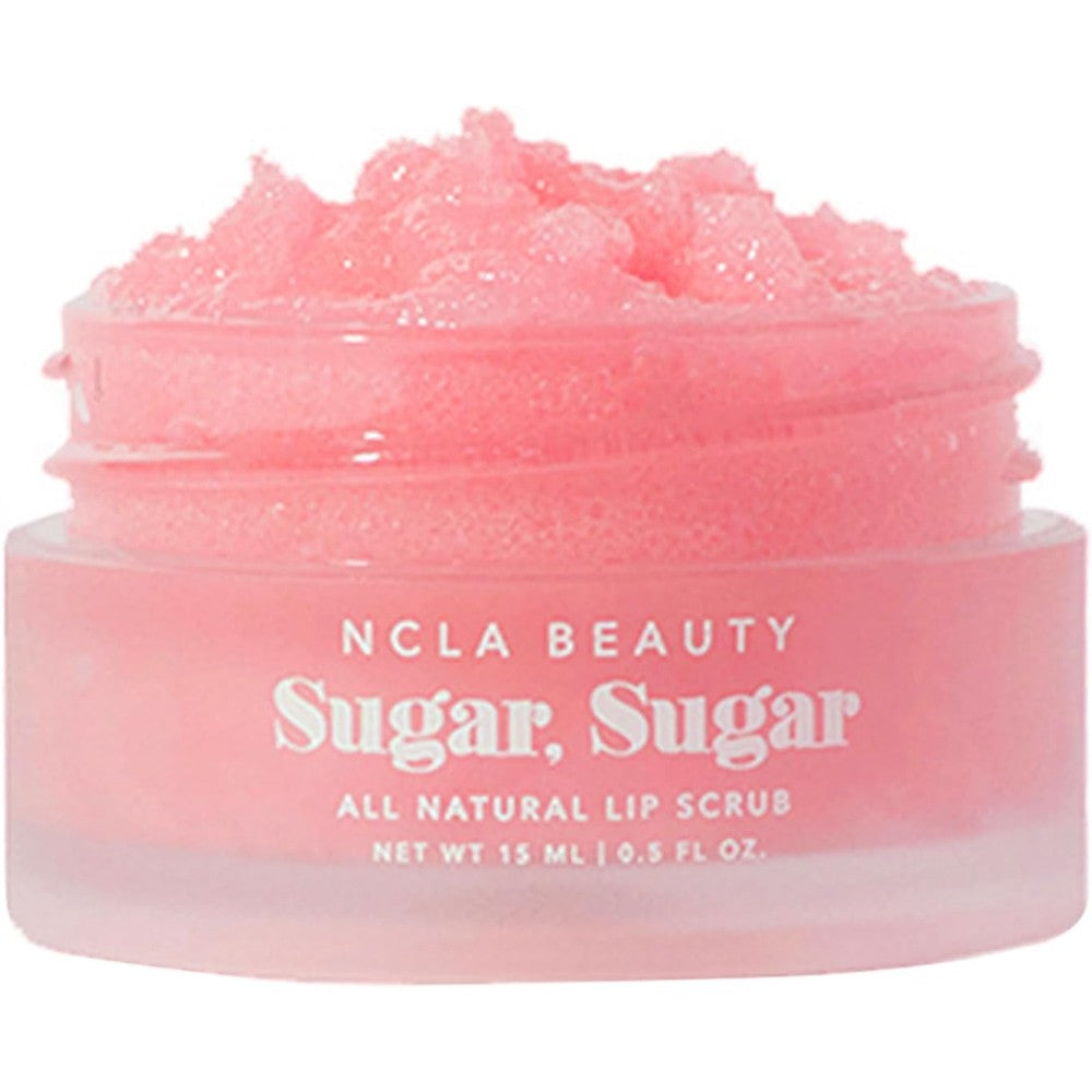 NCLA Beauty Sugar Sugar Pink Champagne lip scrub jar front view