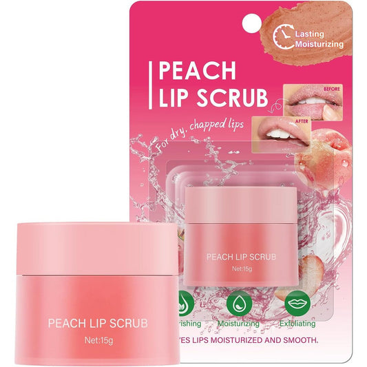 Oupeicharm Peach Lip Scrub front view with packaging