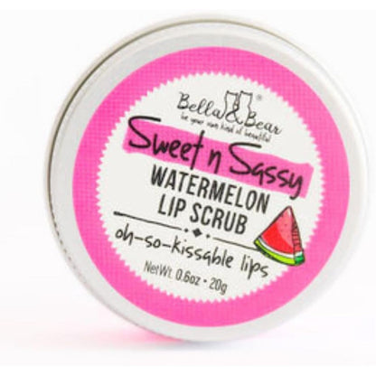 Bella and Bear Sweet and Sassy Watermelon Lip Scrub jar front view