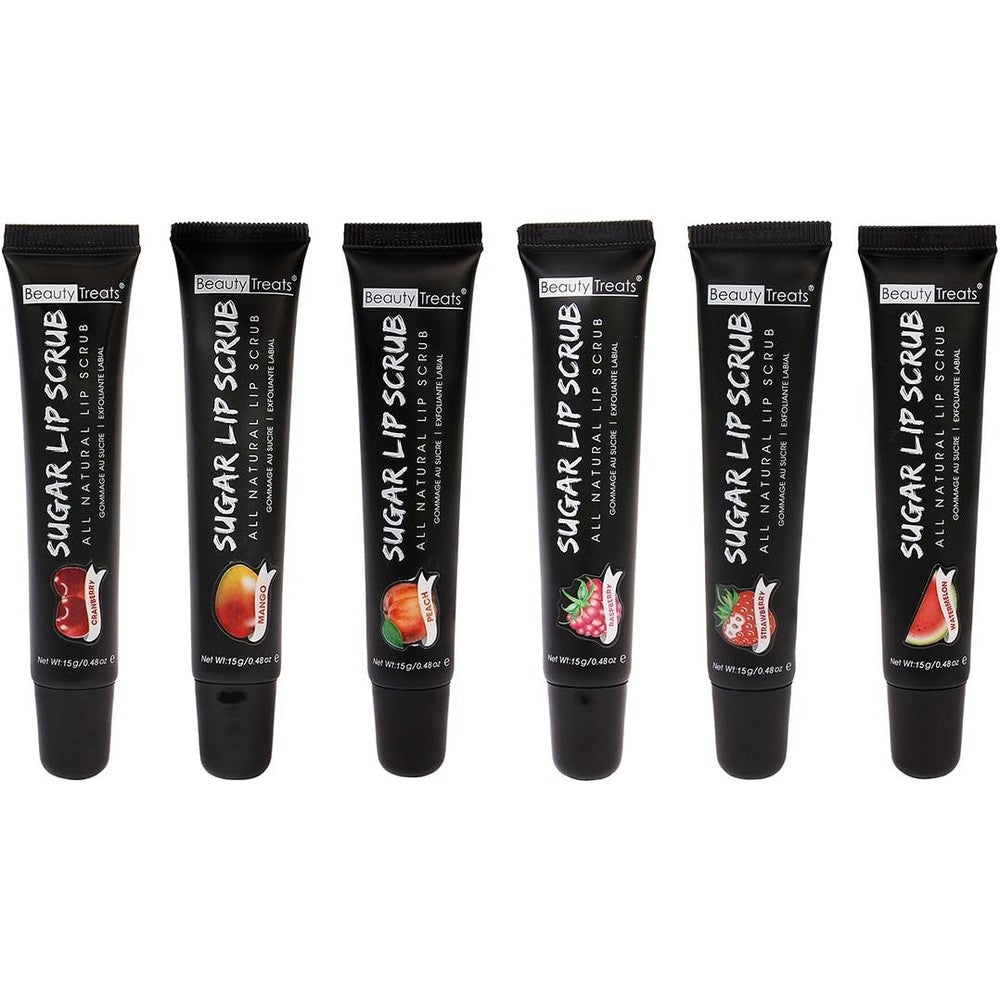 Beauty Treats Sugar Lip Scrub Tube Set of 6 Flavors front view