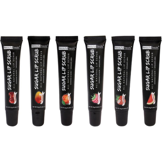 Beauty Treats Sugar Lip Scrub Tube Set of 6 Flavors front view