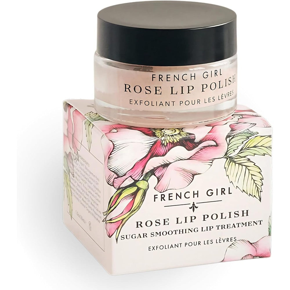 French Girl Organics Rose Lip Polish jar front view