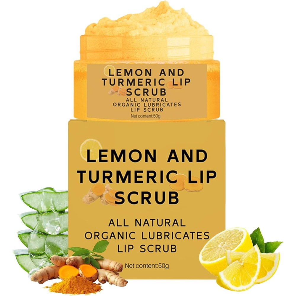 Yjlyqf Turmeric Lemon Lip Scrub 50g jar front view
