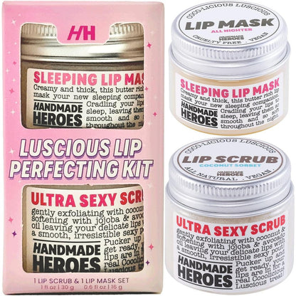 Handmade Heroes Cocolicious lip scrub and mask gift set front view
