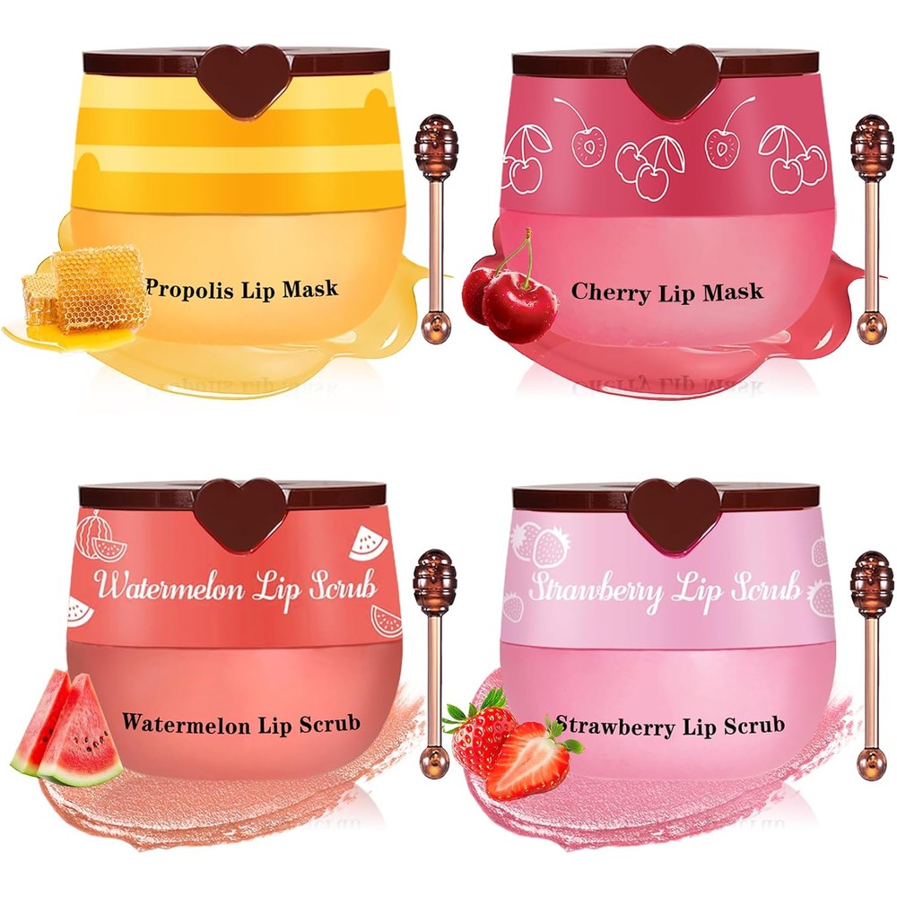 Deepmind 4 Pieces Lip Scrub and Mask Set front view