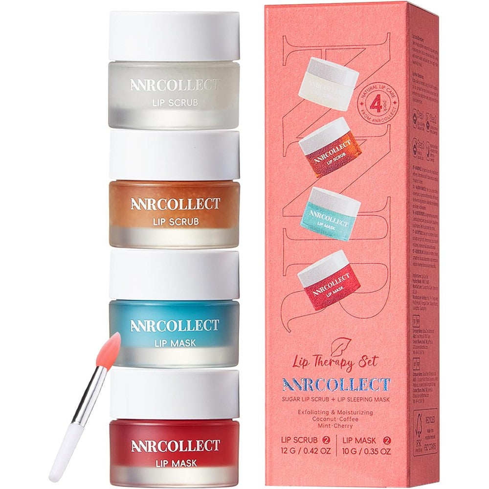 Anrcollect lip scrub and mask 4 pack set front view