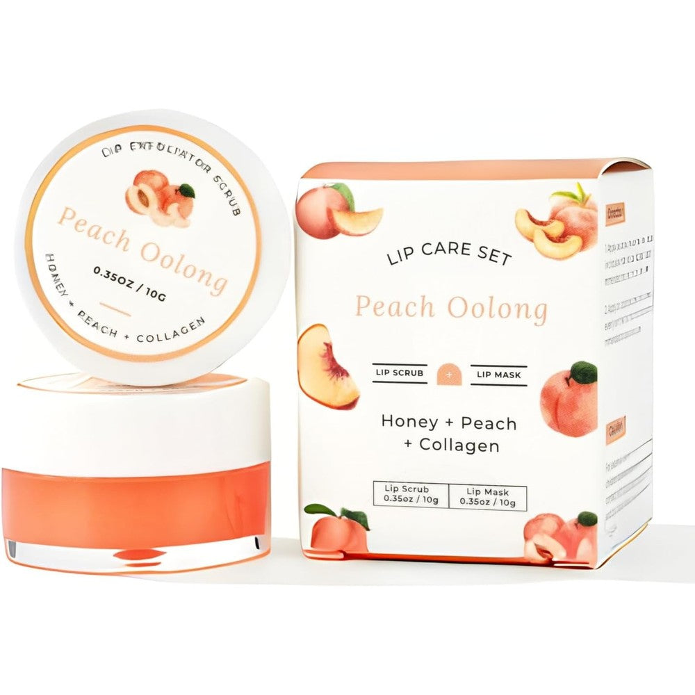 Benatu peach honey collagen lip mask and scrub kit front view