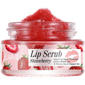 Elaimei strawberry lip scrub front view jar packaging