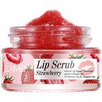 Elaimei strawberry lip scrub front view jar packaging