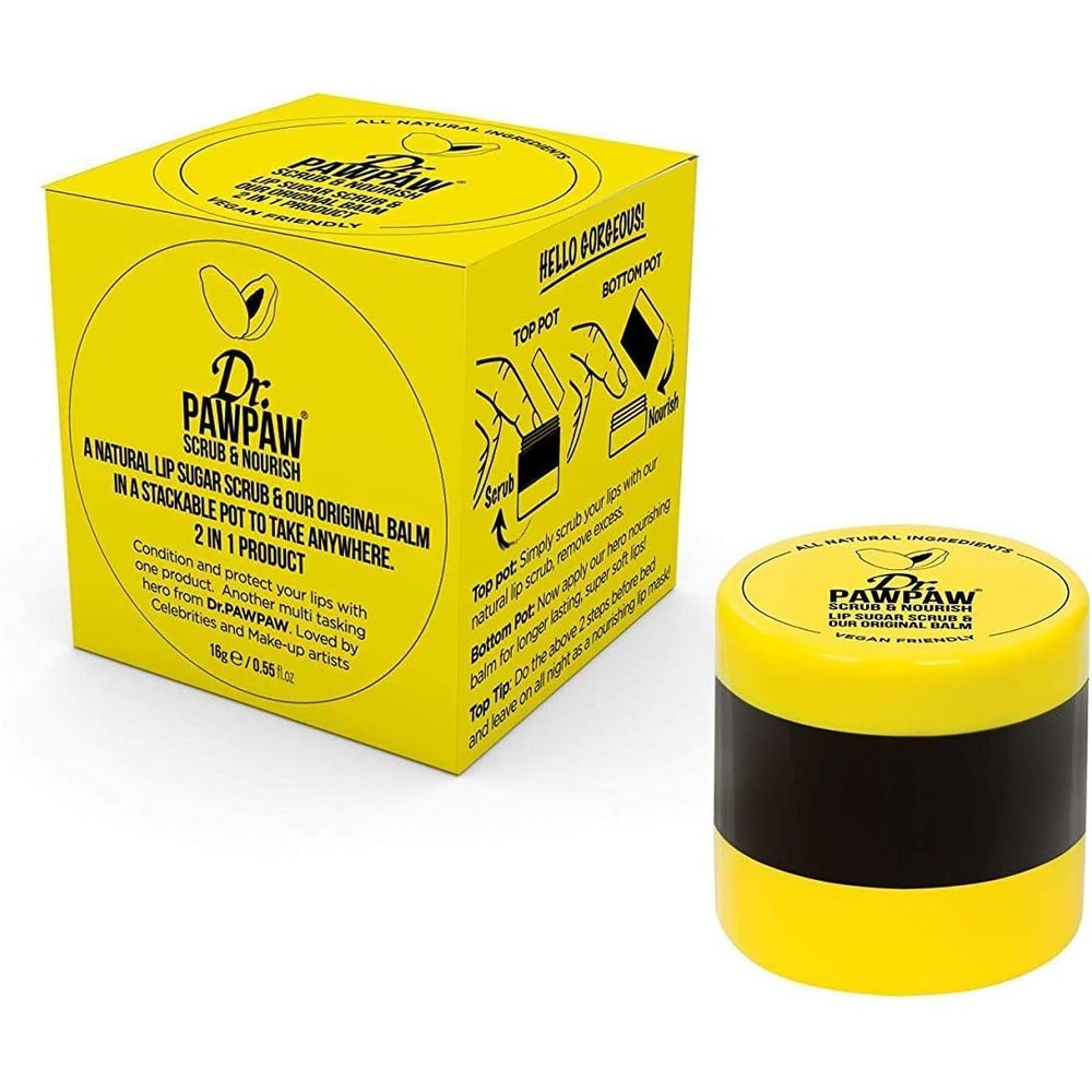 Dr. PawPaw Scrub and Nourish lip duo stackable pot front view