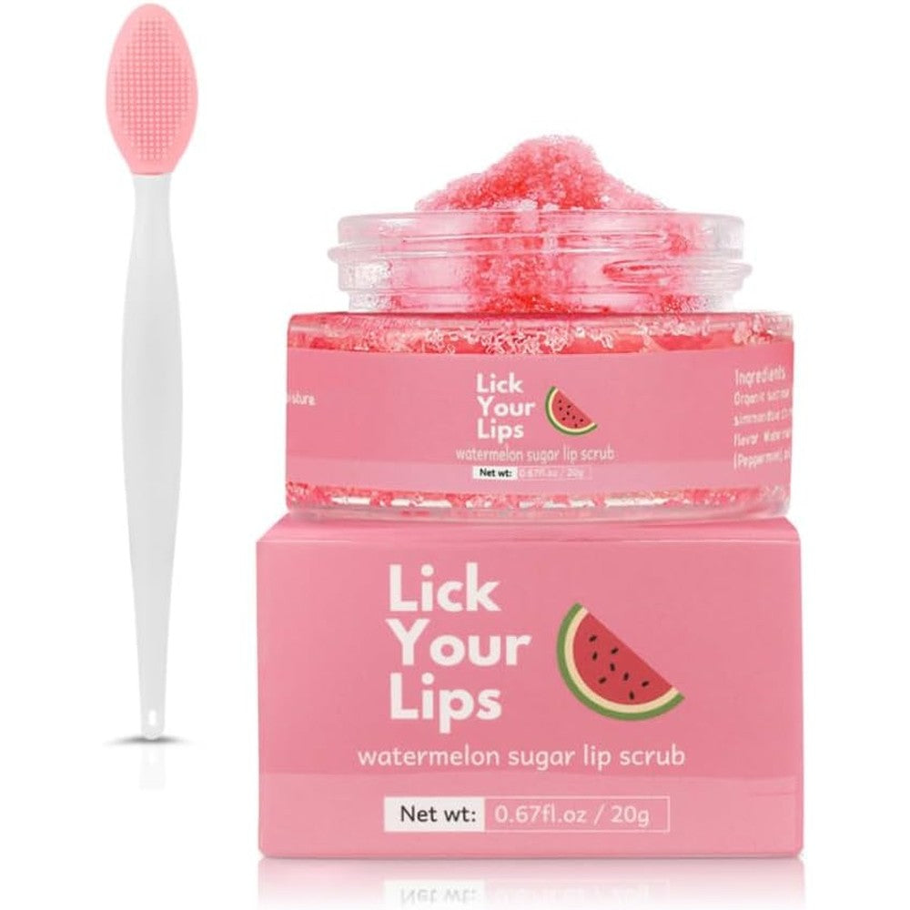 Lick Your Lips Watermelon Sugar Lip Scrub jar front view