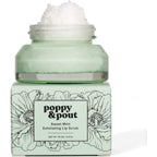 Poppy and Pout natural lip scrub front view glass jar