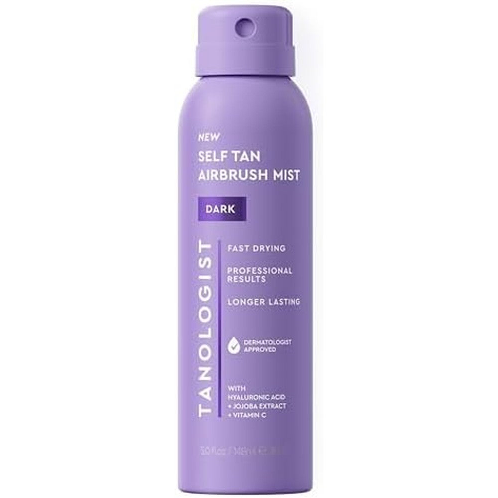 Tanologist Dark Self Tan Airbrush Mist bottle front view for home tanning