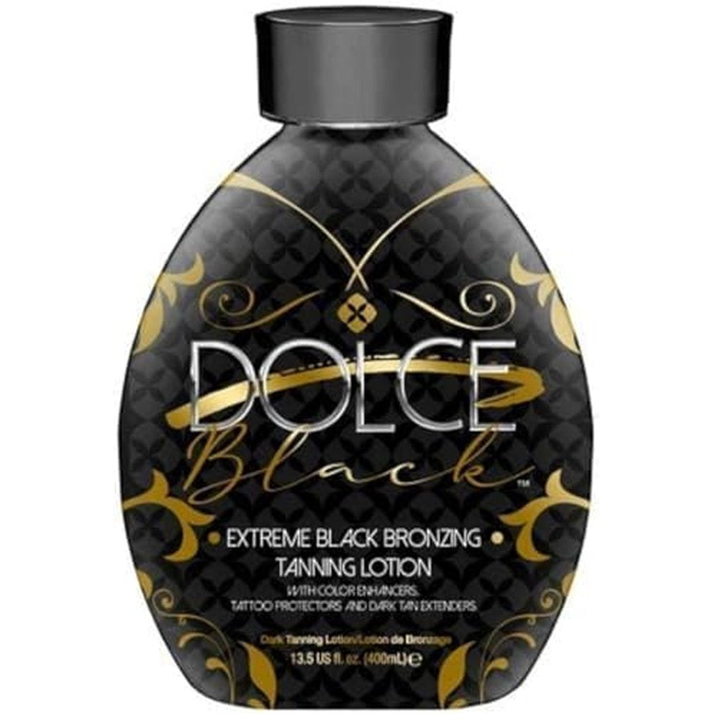 Dolce Black Extreme Black Bronzer Tanning Lotion bottle front view