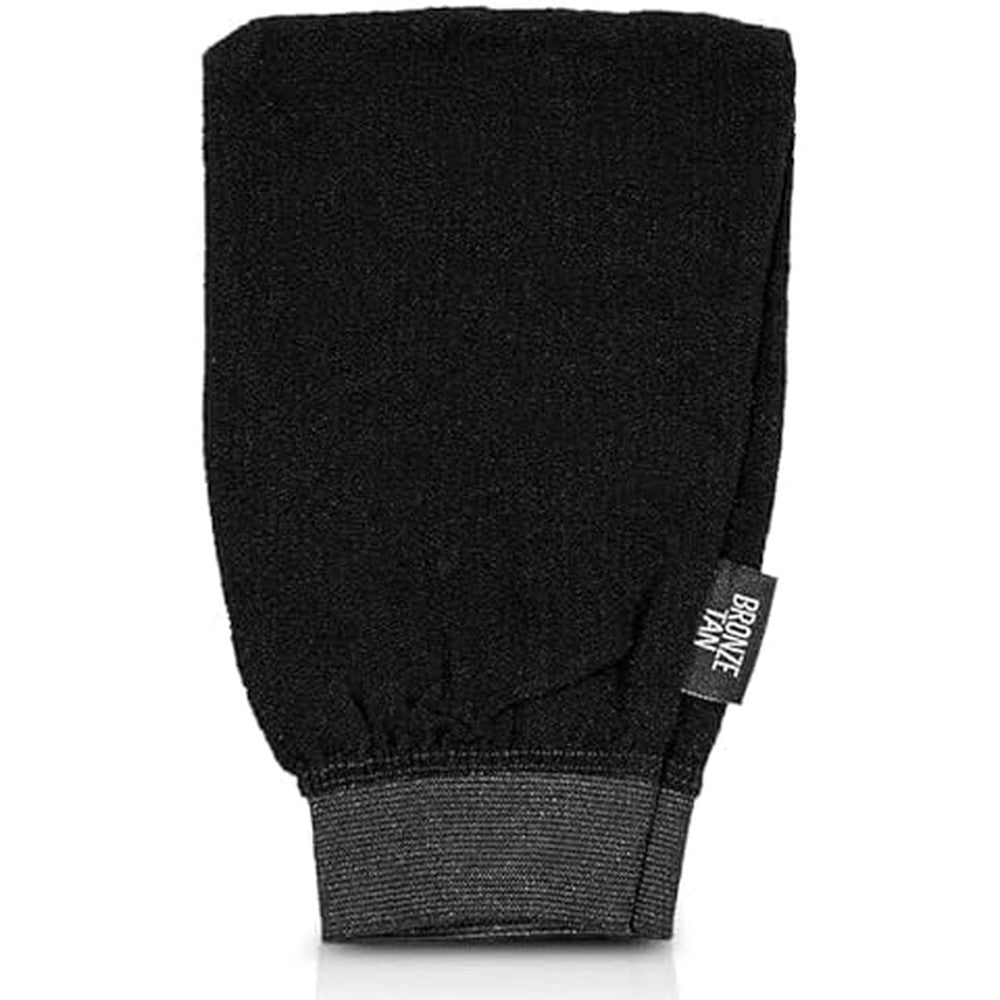 Existing Beauty Bronze Tan exfoliating glove front view black mitt