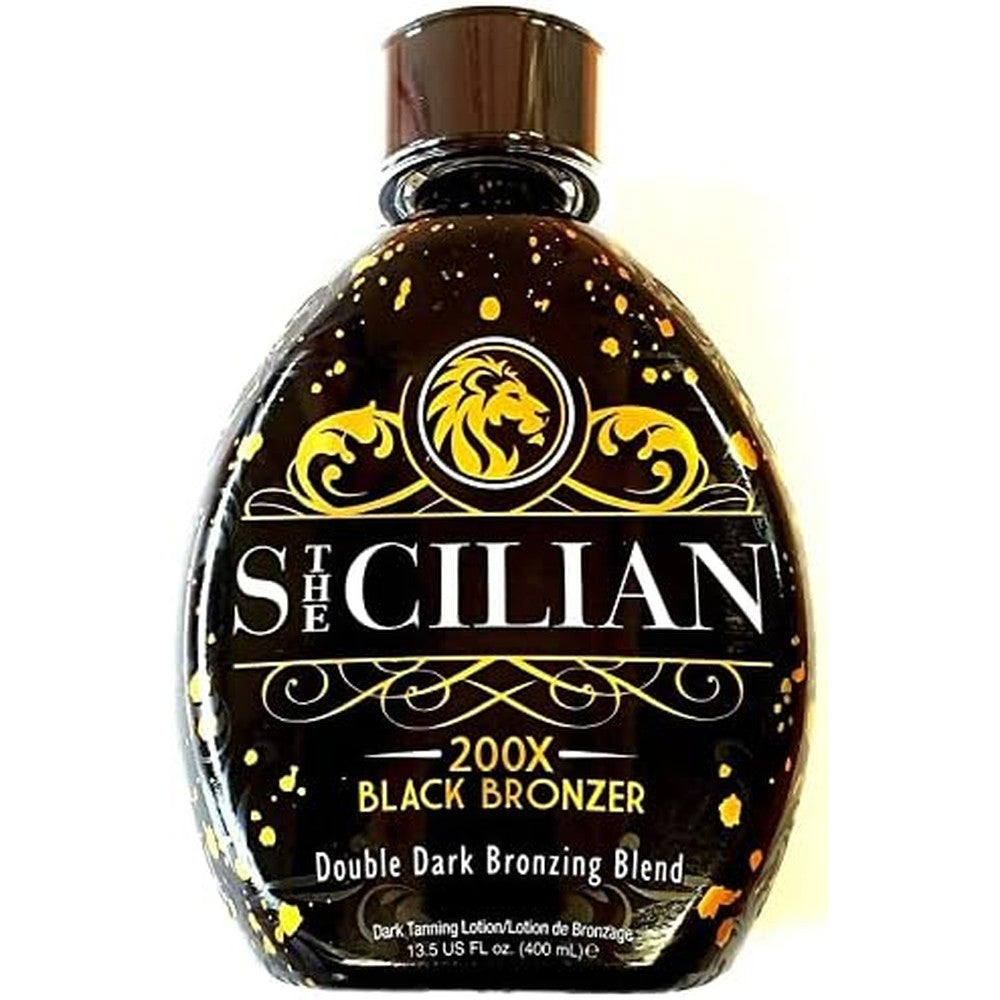 The Sicilian 200X Double Dark Black Bronzer Tanning Lotion front view