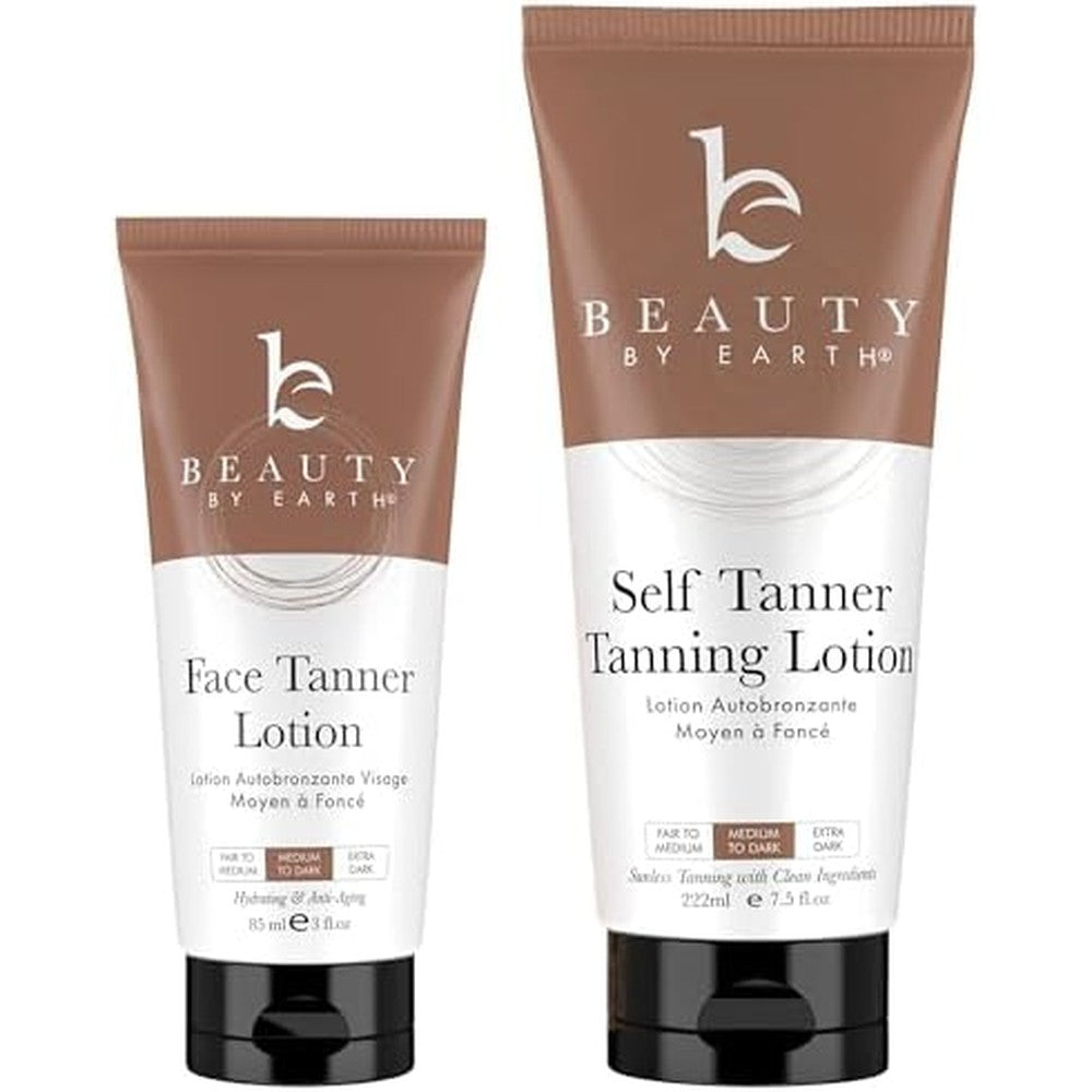 Beauty by Earth self tanner face and body duo front view
