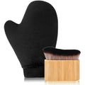 Bare By Vogue 2 In 1 Tanning Mitts And Kabuki Brush Applicator Set front view with packaging