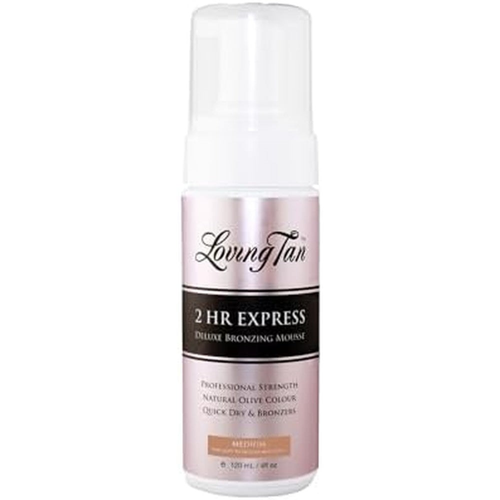 Loving Tan 2 HR Express Self Tanning Mousse Medium front view showing packaging