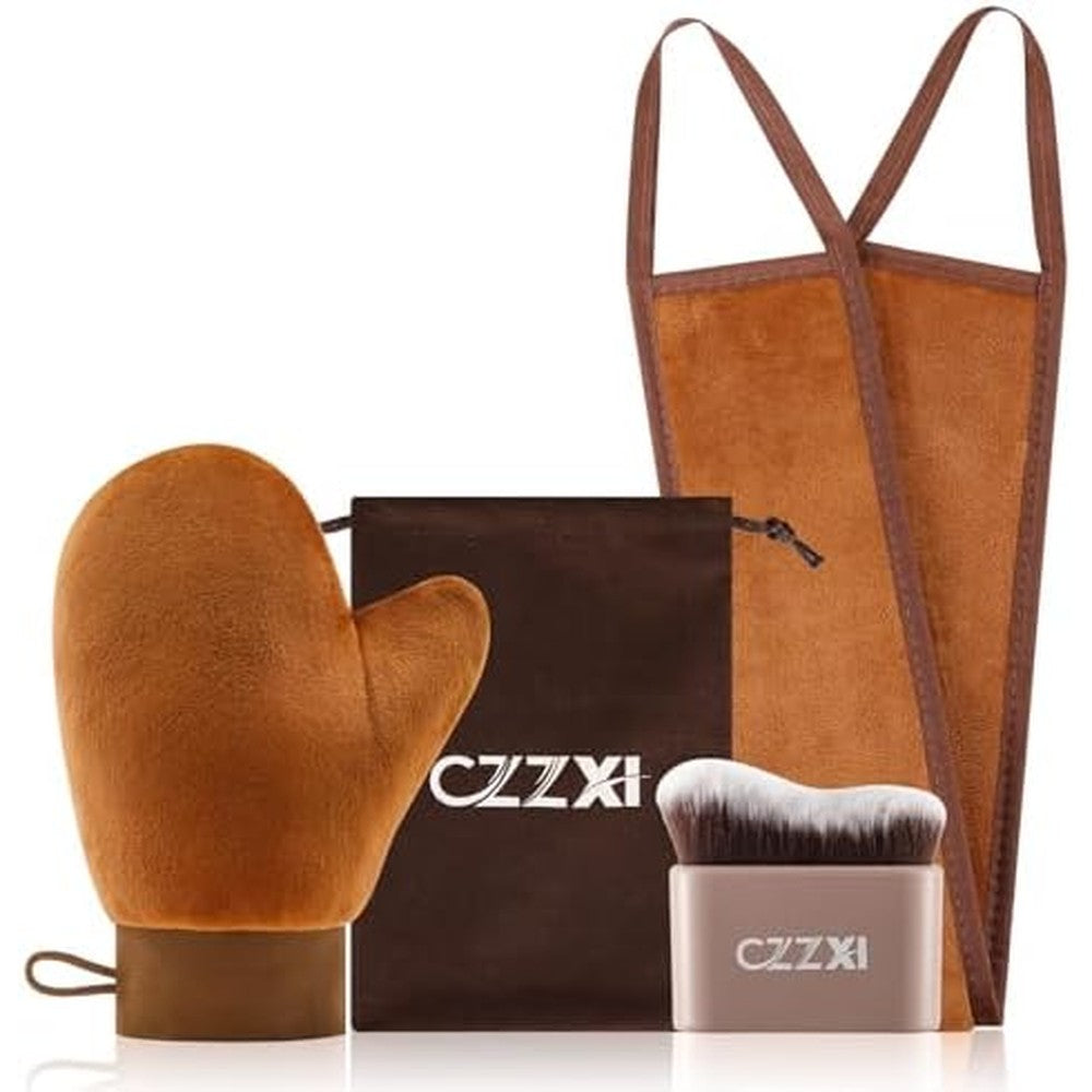 CZZXI Tanning Mitt Body Brush And Back Tanner Applicator Kit For Streak Free Self Tan Application On Face And Body With Storage Pouch - Image 1