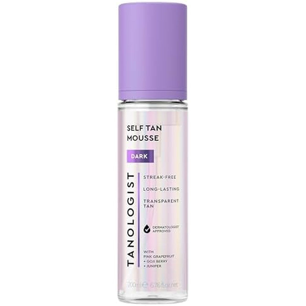 Tanologist Clear Self Tanning Mousse Dark front view bottle