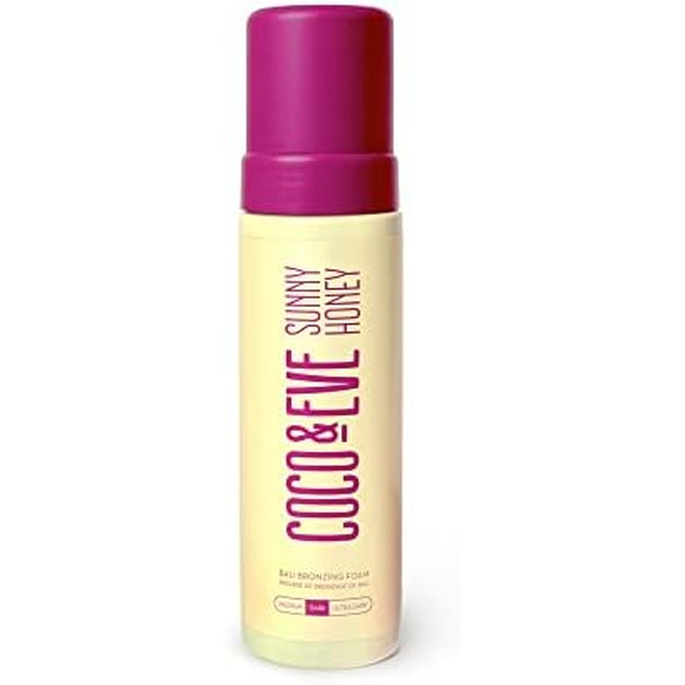 Coco and Eve Sunny Honey Bali Bronzing Self Tanner Mousse front view showcasing the 6.7 fluid ounce dark variant packaging.