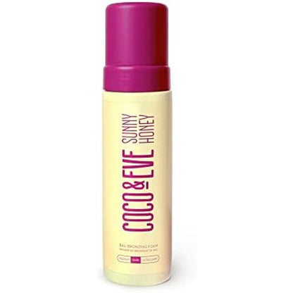 Coco and Eve Sunny Honey Bali Bronzing Self Tanner Mousse front view showcasing the 6.7 fluid ounce dark variant packaging.
