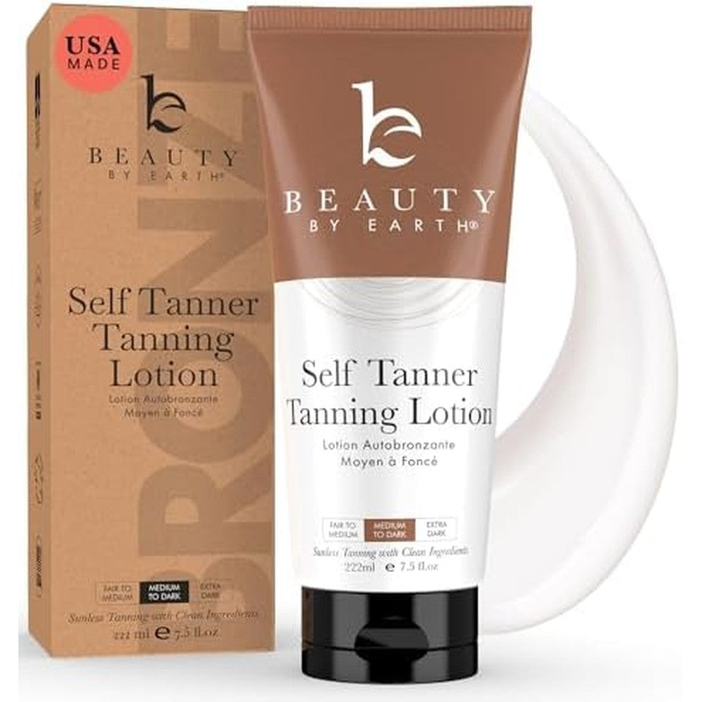 Beauty by Earth self tanner tanning lotion front bottle view